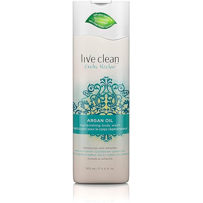 غسول الجسم Live Clean زيت الأرجان 17 أونصة (502 مل) (عبوتين)